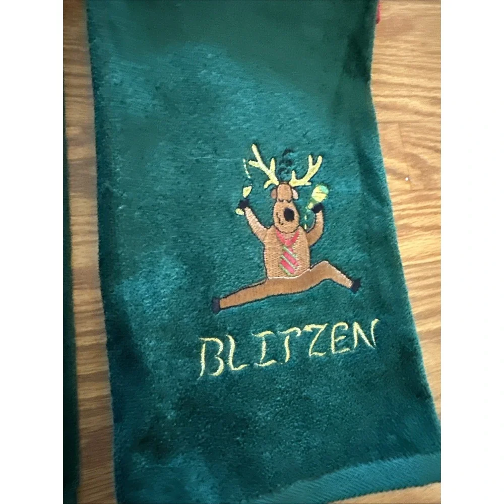 Grand Prix By Avanti 6Pc Towel Set Embroidered Rudolph Reindeer Christmas Red/gr